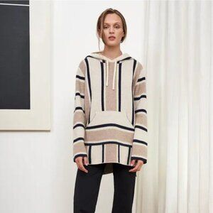 La Ligne Baja Striped Cashmere Hoodie - M